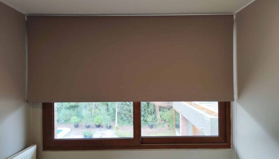 Blackout Texture Premium — cortina a medida instalada, Winsol Santiago