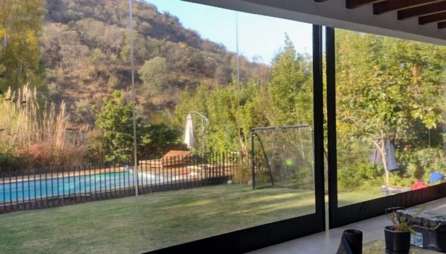 Cierre Terraza PVC Transparente — cortina a medida instalada, Winsol Santiago